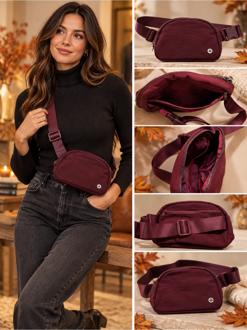 NWT HALARA Maroon Crossbody/ Belt Bag